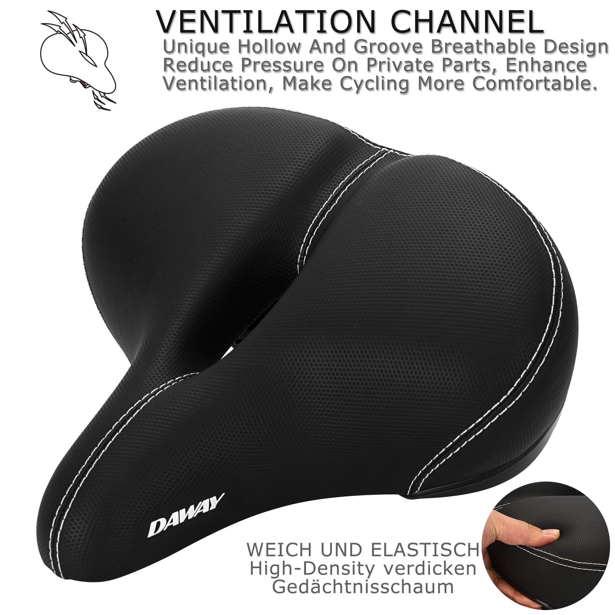 DAWAY C30 Selle de vélo surdimensionnée Confortable - Compatible avec Les vélos Peloton, d'exercice, de Montagne ou de Route, Remplacement de Selle de vélo Extra Large pour Homme Femme Confort