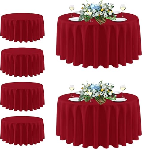 Miniatura 40 de sancua - Manteles blancos rectangulares, paquete de 8 manteles para mesas de 6 pies - Fundas de mesa lavables de poliéster para bodas, fiestas de