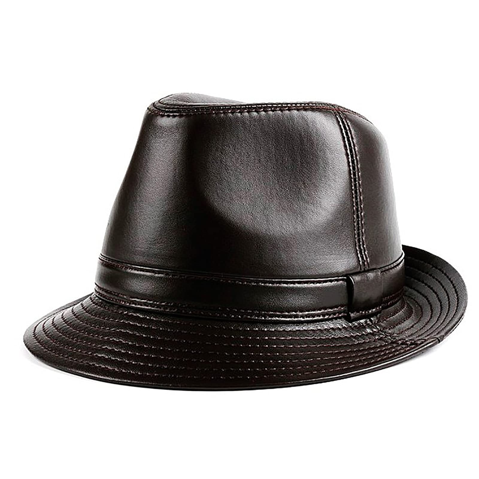 Sombreros de invierno, hombres jazz gorra piel de oveja piel clásico fedora trilby caballero sombrero sombrero gorra