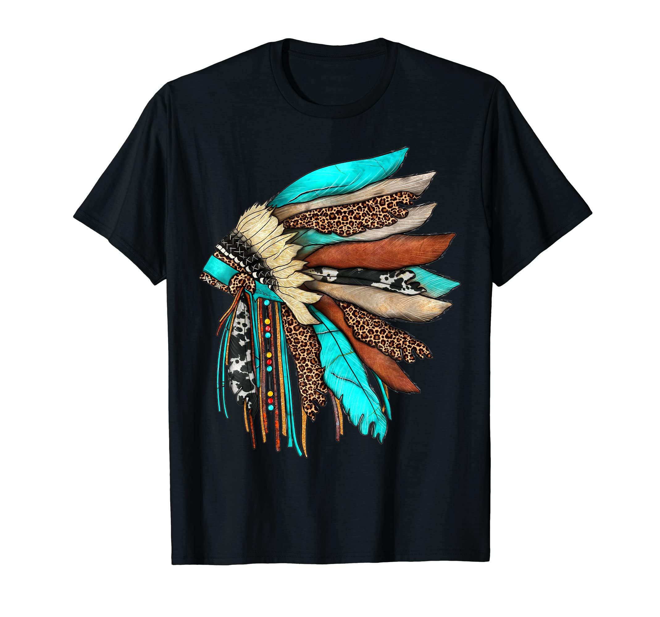 Headdress Native American Indian Chief CostumeNative American Indian Headdress Costume Jewelry Decor T-Shirt