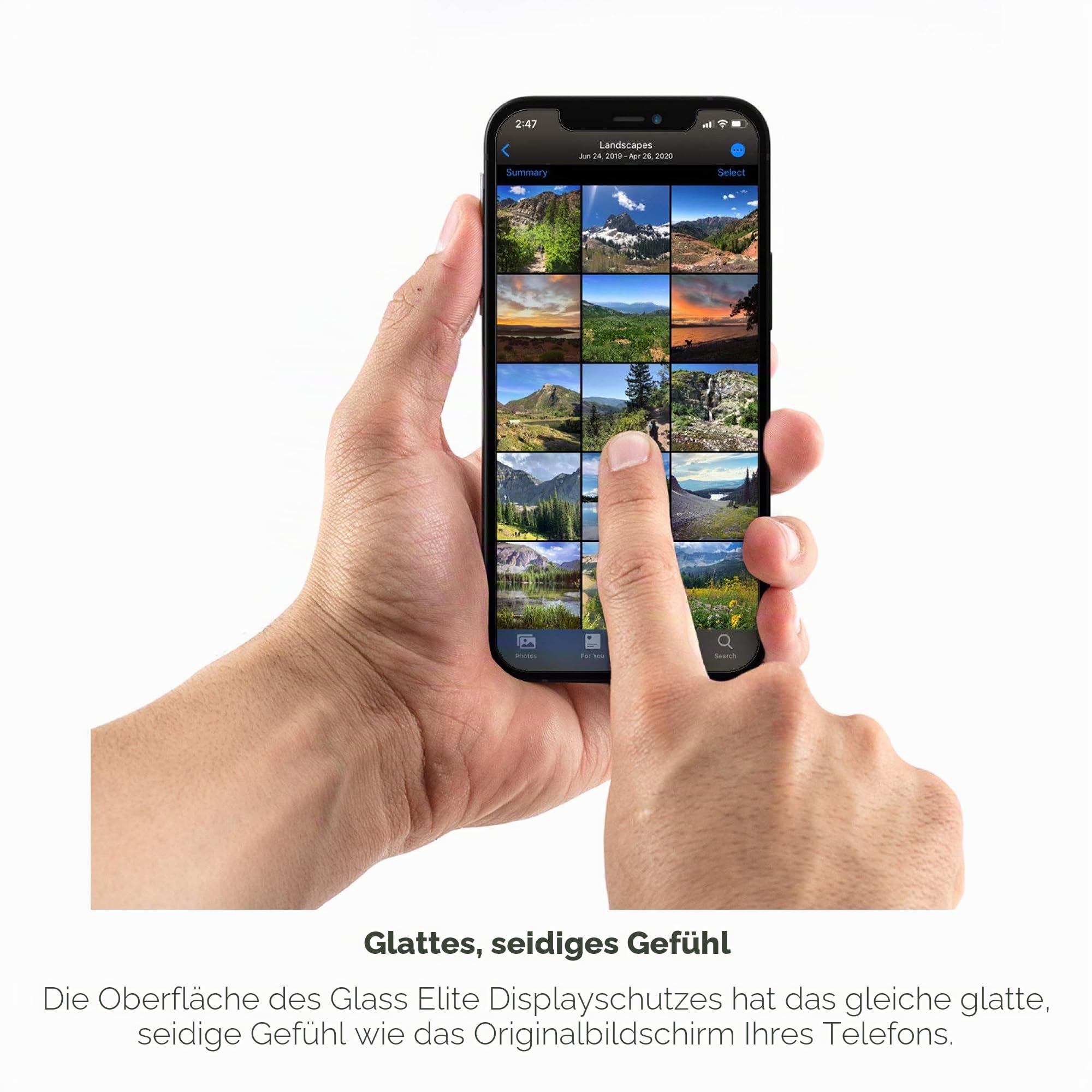 ZAGG InvisibleShield Glass Elite Privacy+ - Sichtschutz Displayschutzfolie für iPhone 12 Pro, iPhone 12, iPhone 11, iPhone XR - 3X Aufprallschutz (200106681)