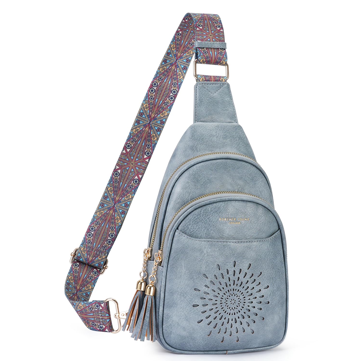 APHISON Small Sling Bag Cell Phone Purse Vegan Leather Fanny Crossbody Bag for Women Trendy Chest Backpack Adjustable Strap | Small, Vegan Leather,