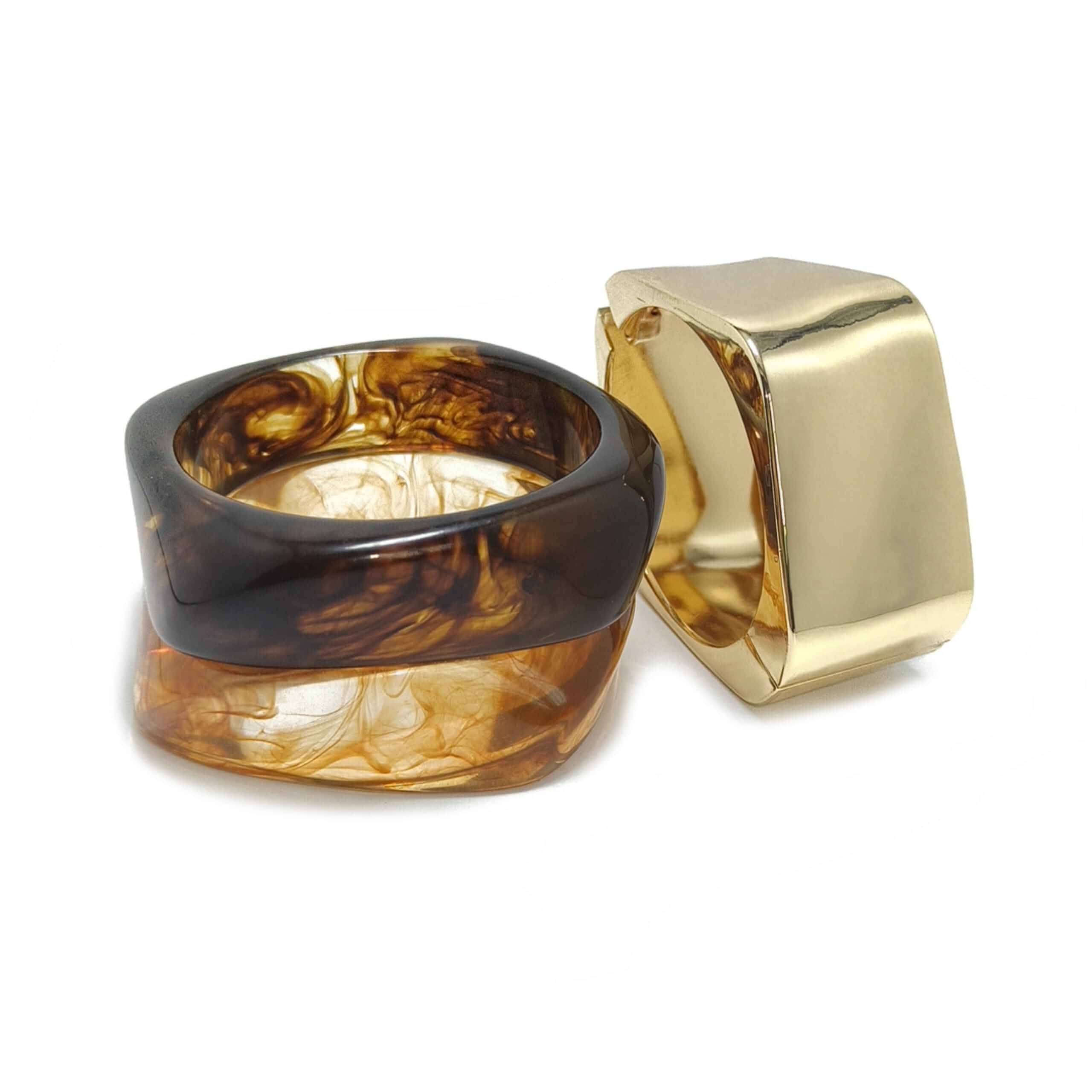 CXENSJH Chunky Resin Acrylic Bangle Bracelets for Women Geometric Wide Bangles Set Trendy Statement Bracelet Stack Fashion...