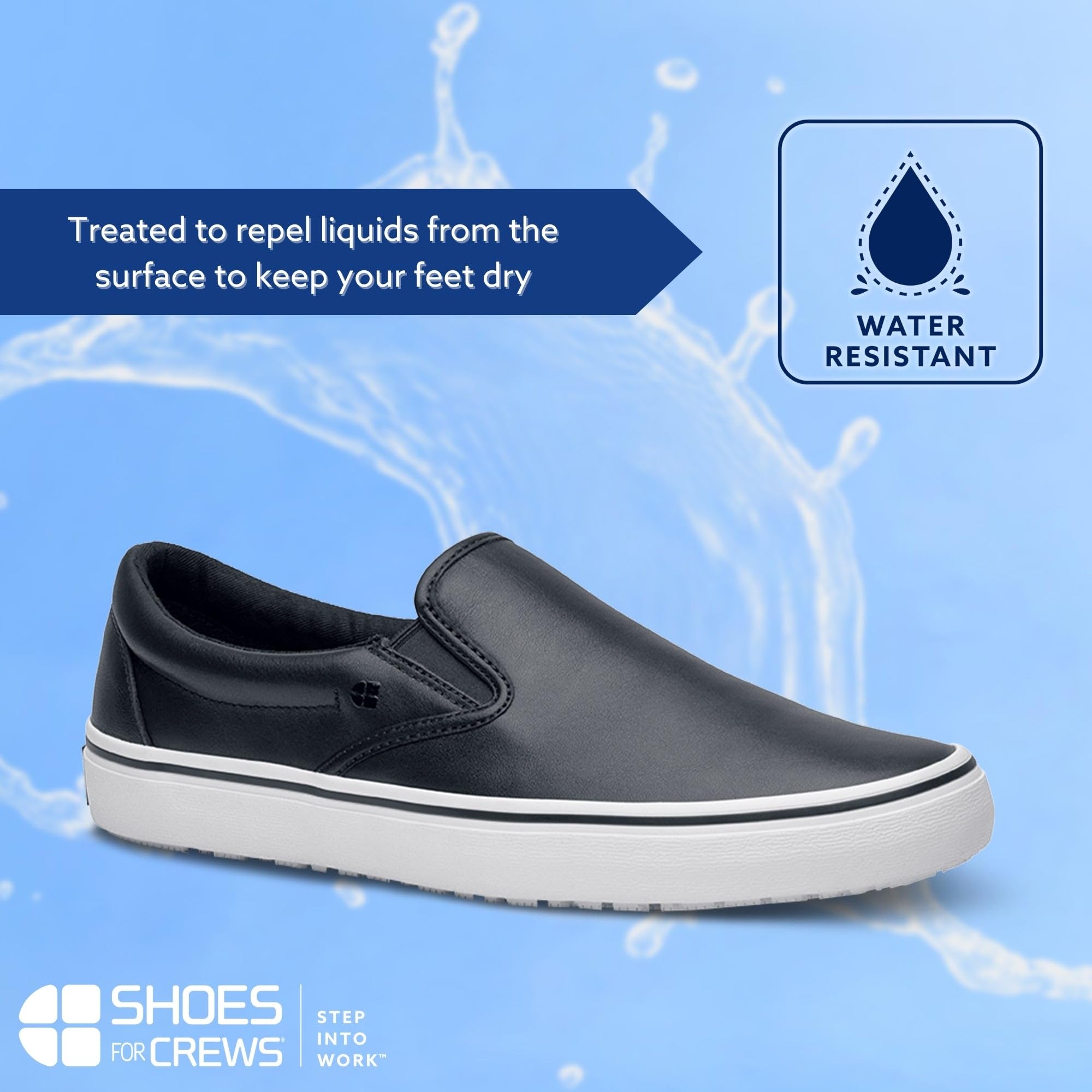 Shoes for Crews Merlin - Zapatos de trabajo antideslizantes unisex para hombre y mujer, Negro, 10.5 Women/9 Men
