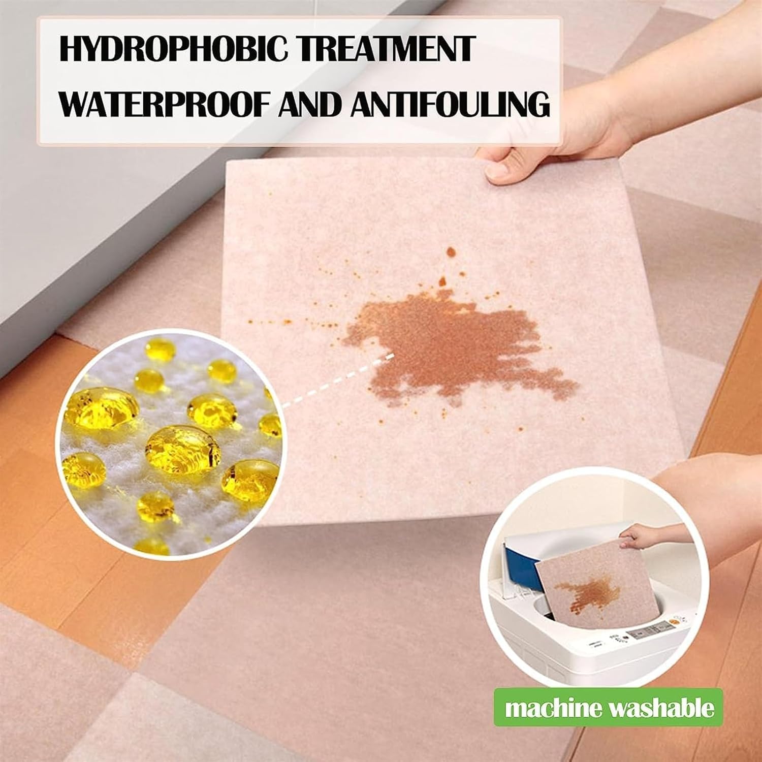 アクリル下敷き カーペットタイル 剥がして貼るだけの滑り止め正方形カーペット