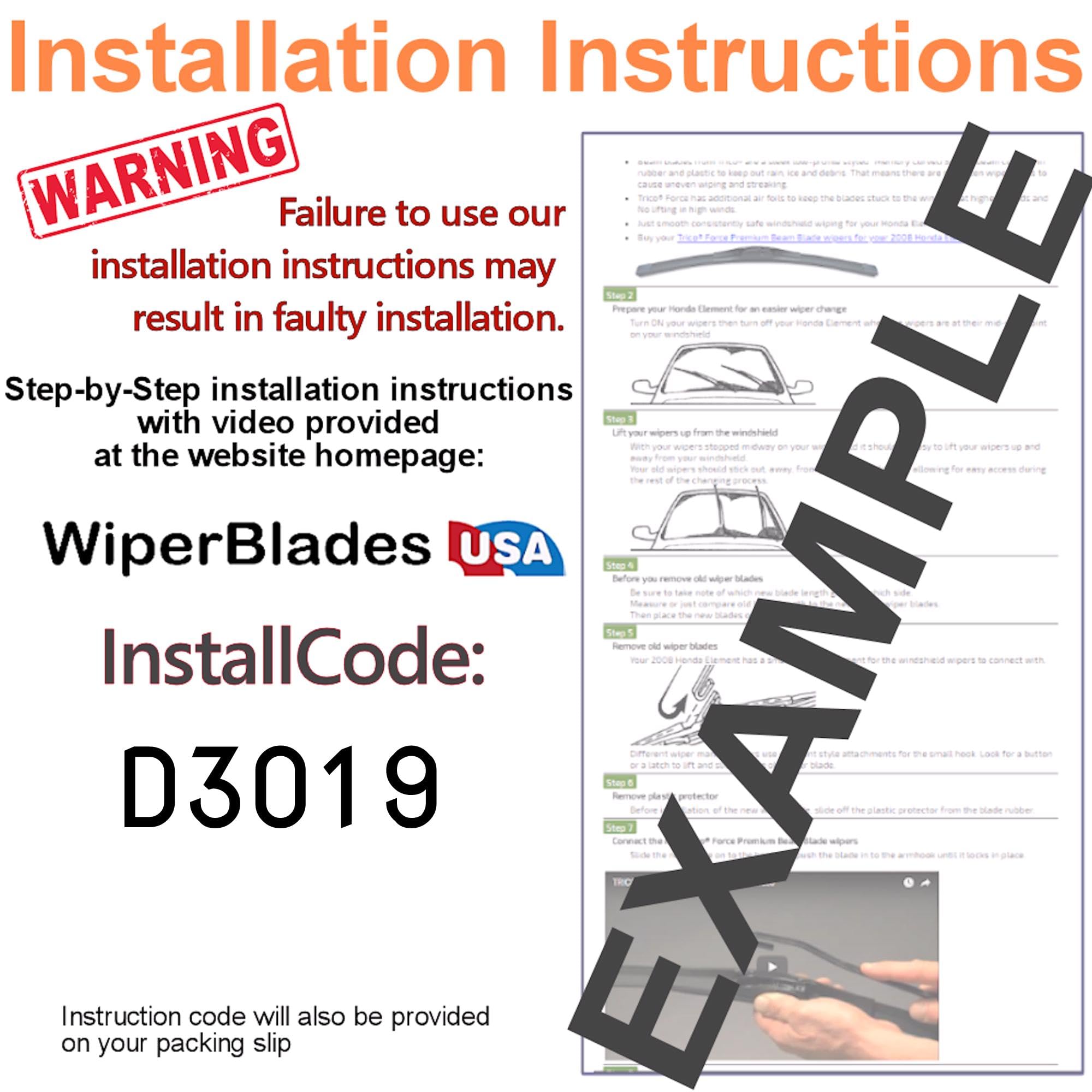 WiperBladesUSA Beam Blade Wipers compatible with - Product View