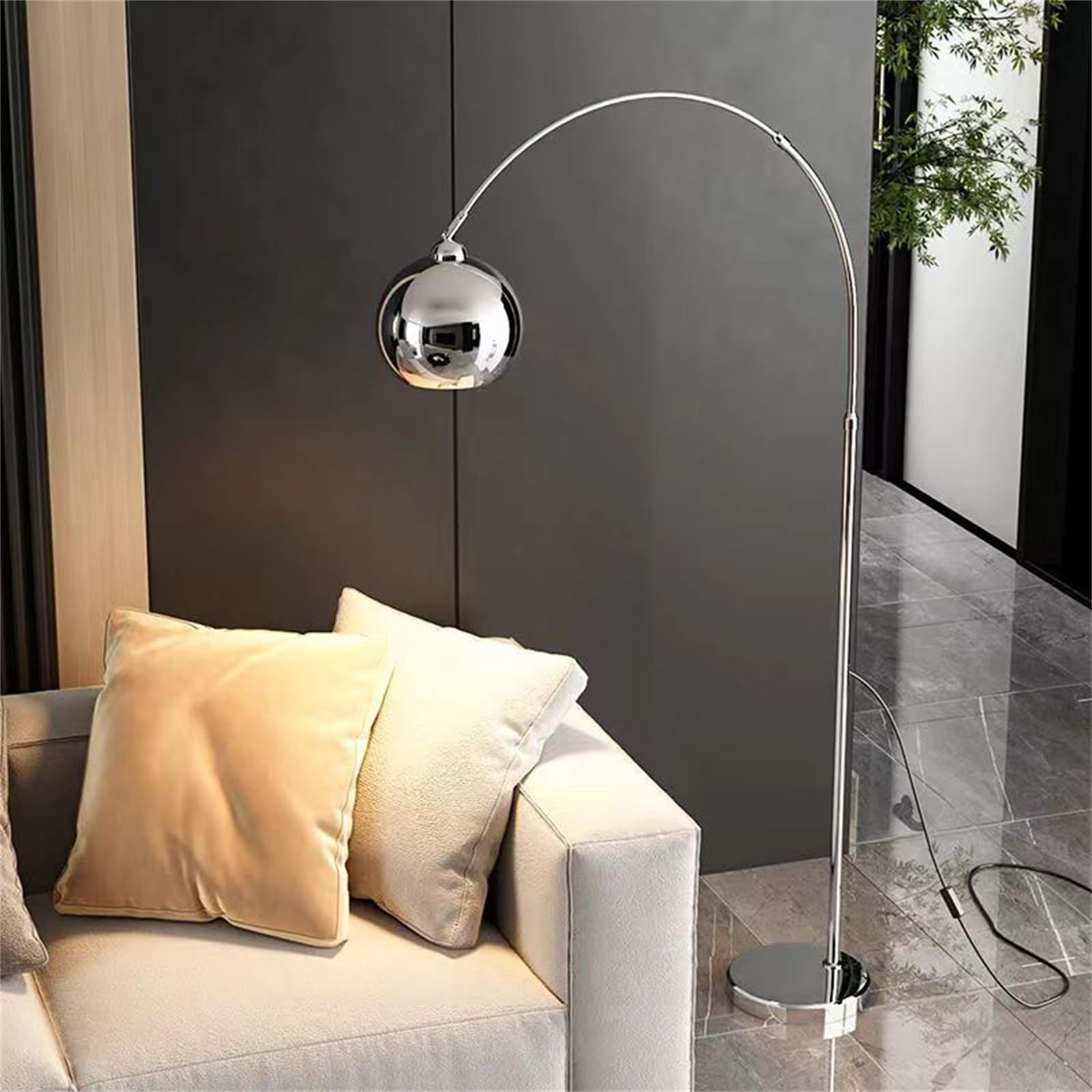 Standardowe lampy do salonu 71 "3 Temperatury Kolor marmurowa podstawa nowoczesna lampa podłogowa lampa łukowa do salonu z regulowanym kloszem do sypialni lampy