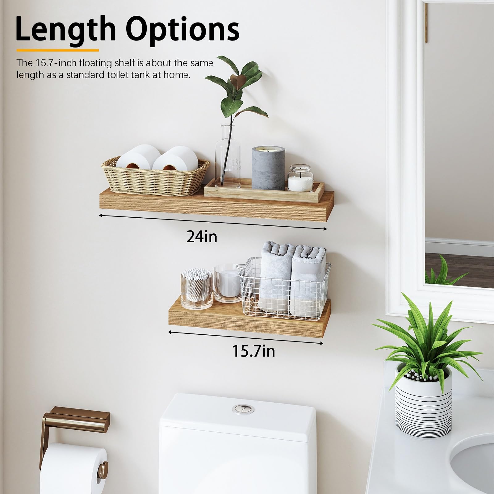 置物 yun Amazon.com: INHABIT UNION Oak Floating Shelves for Wall，24in Wall