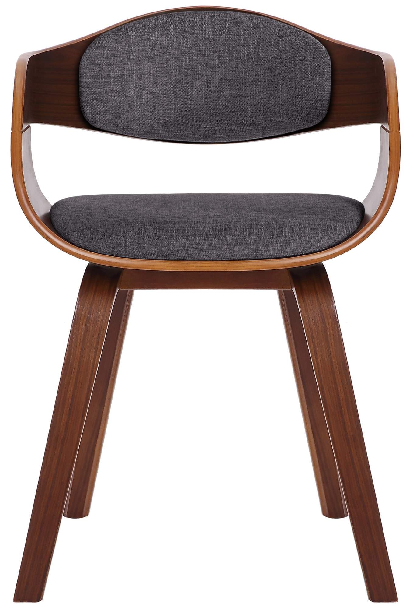 CLP Silla De Visita Kingston En Tela I Silla De Madera con Respaldo Semi-Curvado I Butaca De Salón En Estilo Escandinavo I, Color:Nuez/Gris Claro