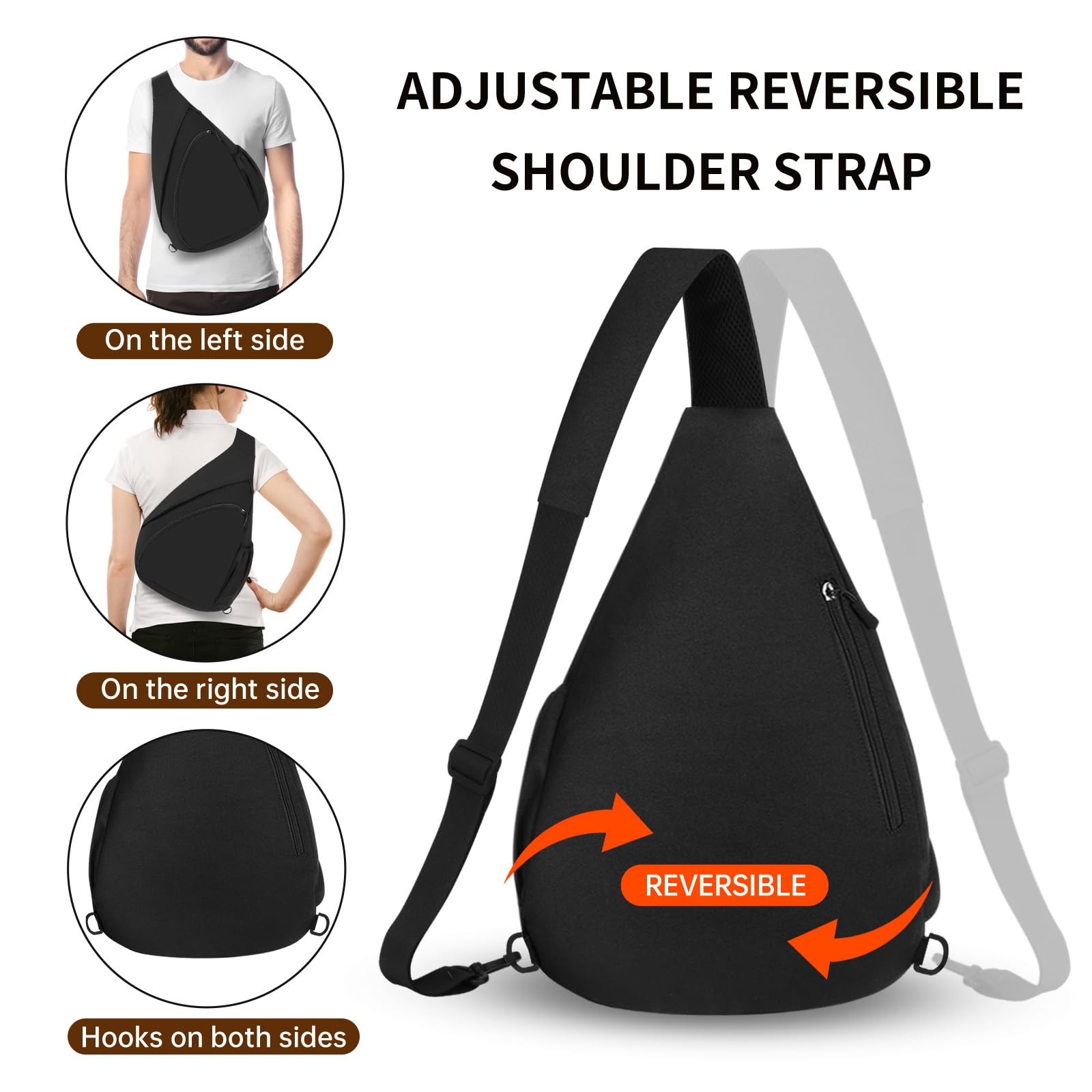 HUA ANGEL Zaino Monospalla Sling Bag Per Donna Uomo Unisex Borsa aTracolla Sul Petto Ultra Leggero Chest Pack Sportivo Lavoro Viaggio Scuola Hiking All'Aperto