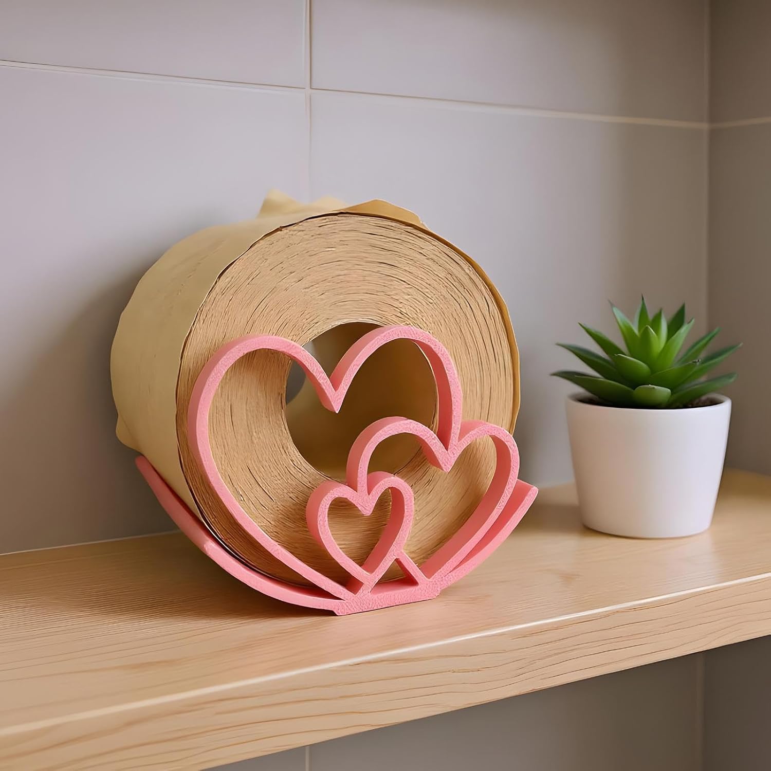 Paper Towel Holder Heart Shape Modern Storage image 3
