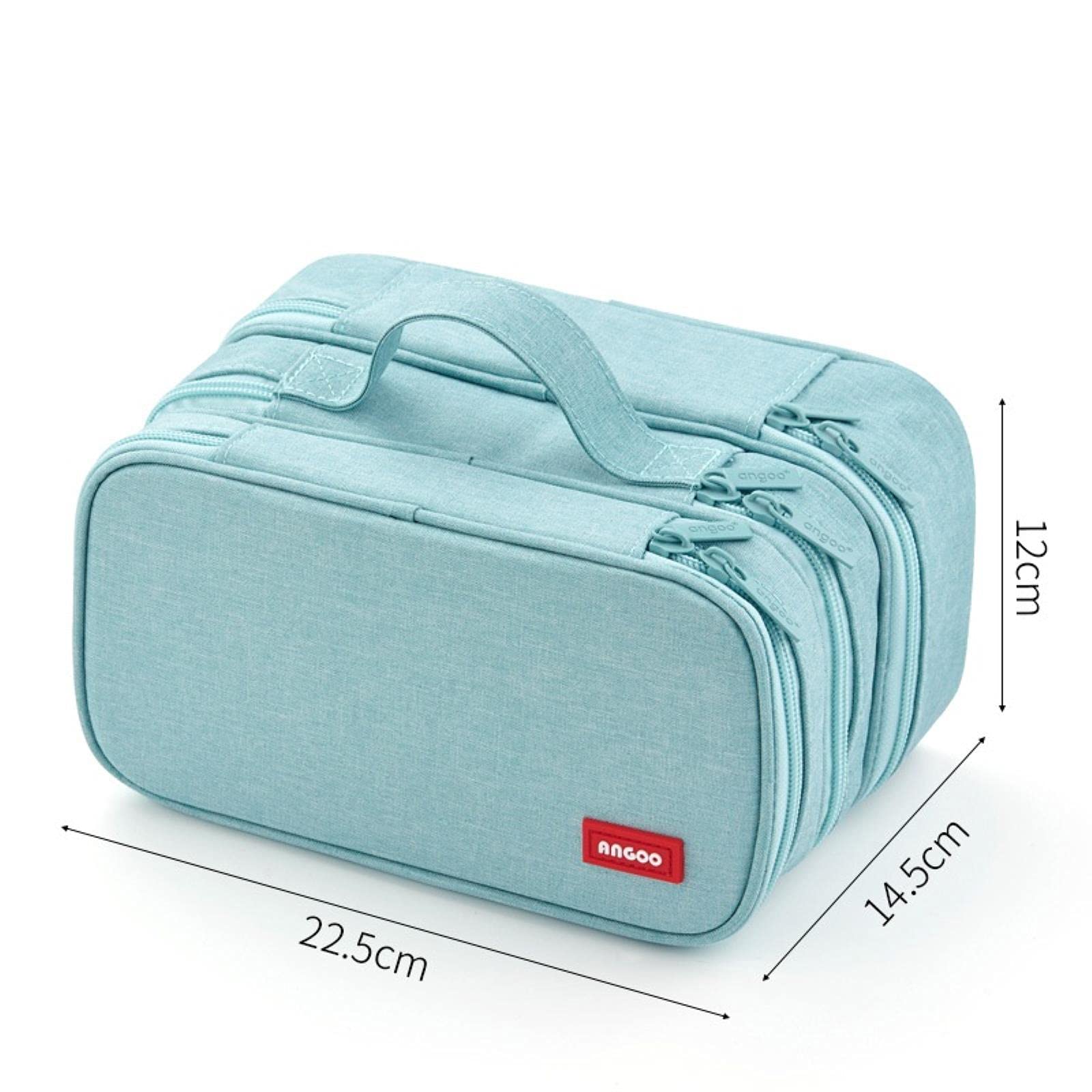 Astuccio per Matite 3 Strati Penna Sacchetto Matita Cassa Multi Storage Grande Maniglia Busta Organizzatore per Cartoleria Viaggio Cosmetico Spazzole Viaggio
