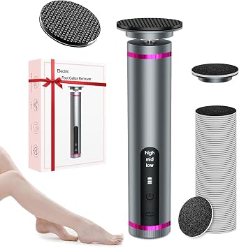 Electric Foot Callus Remover with 2600mAh Battery, 60Pcs Sandpaper Discs