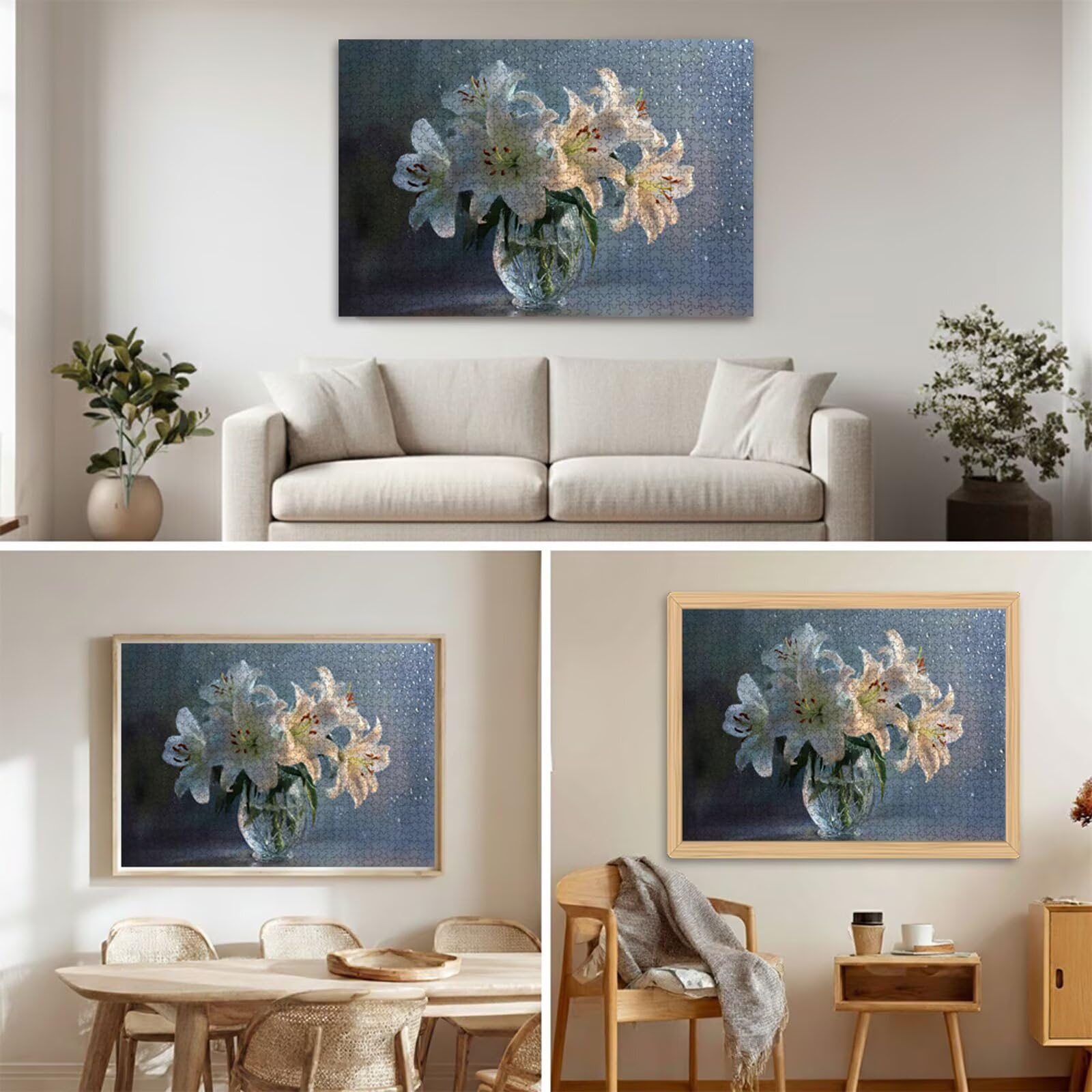 Puzzle 1200 Piezas Adultos Lirio & Paisaje, Rompecabezas con Letras Traseras y Póster, Pasatiempo Antiestrés, Decoración de Pared, Regalo Decorar Mujer Hombre 75 x 50 cm (14 Años +) P3#630