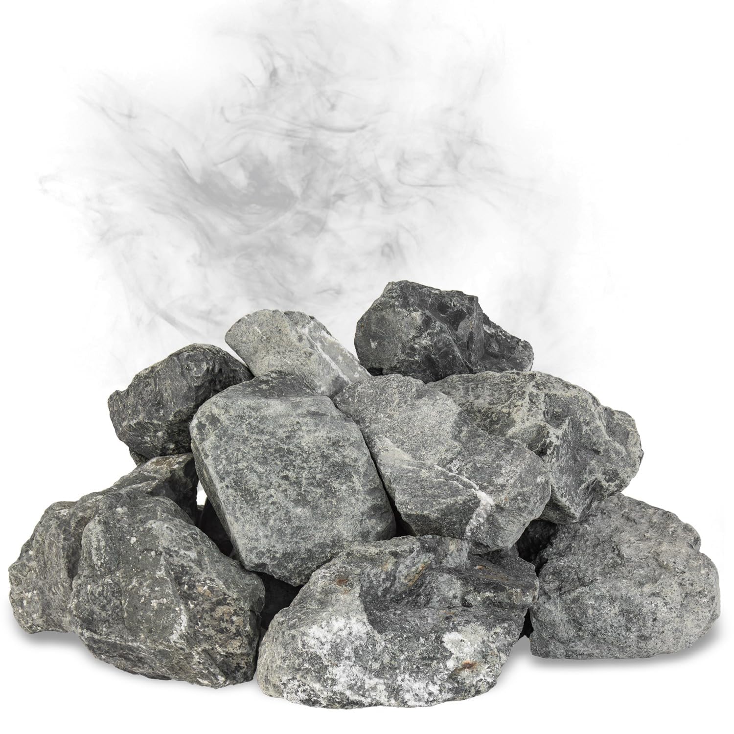 Diabas Saunasteine, 20 kg, 80-120 mm, vorgewaschene Aufgusssteine für Saunaofen, handverlesen, schadstofffreies Saunazubehör für alle Arten von Sauna