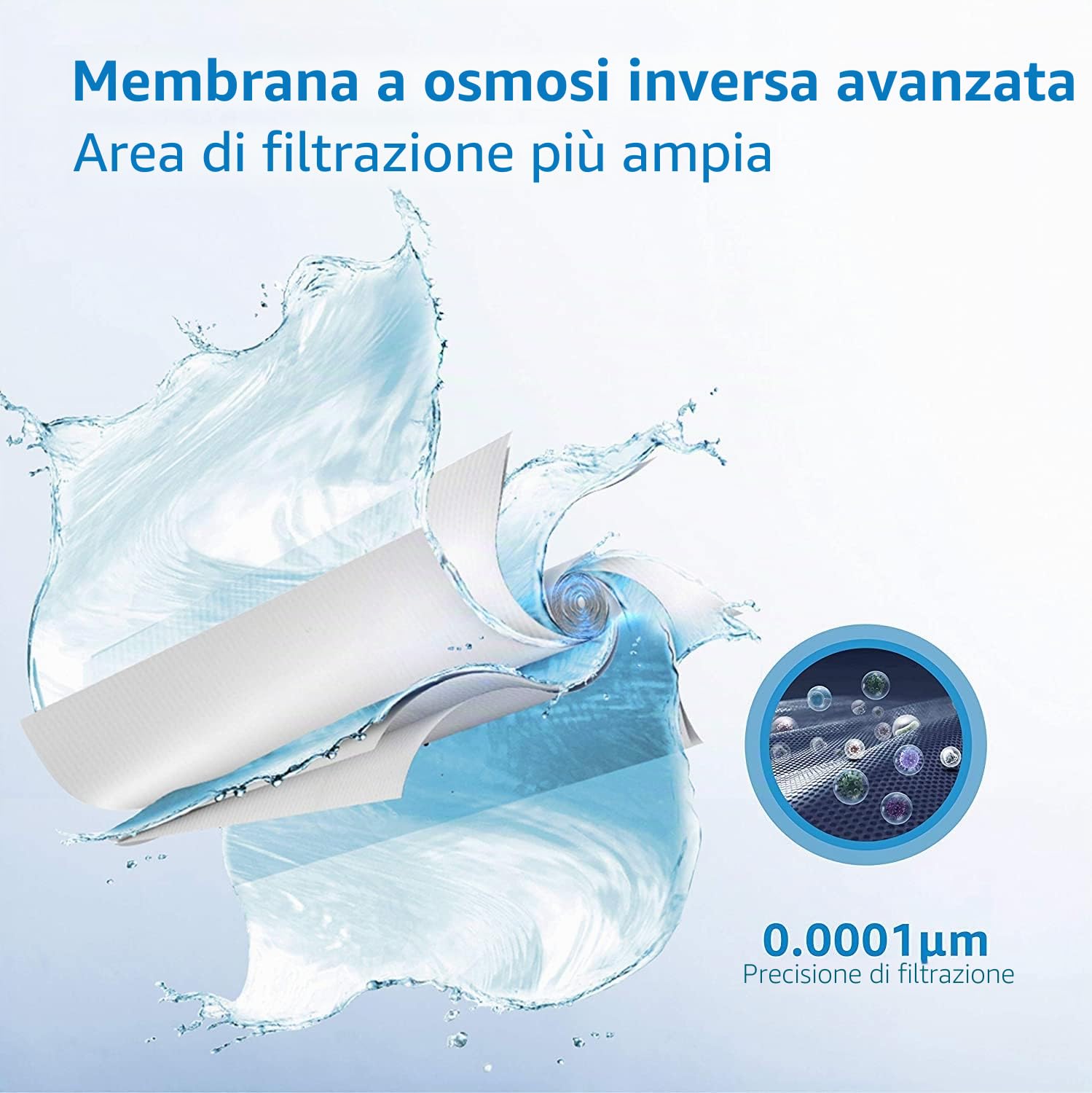 Waterdrop Filtro WD-G2P6MRO, ricambio per sistema di osmosi inversa WD-G2P600-W