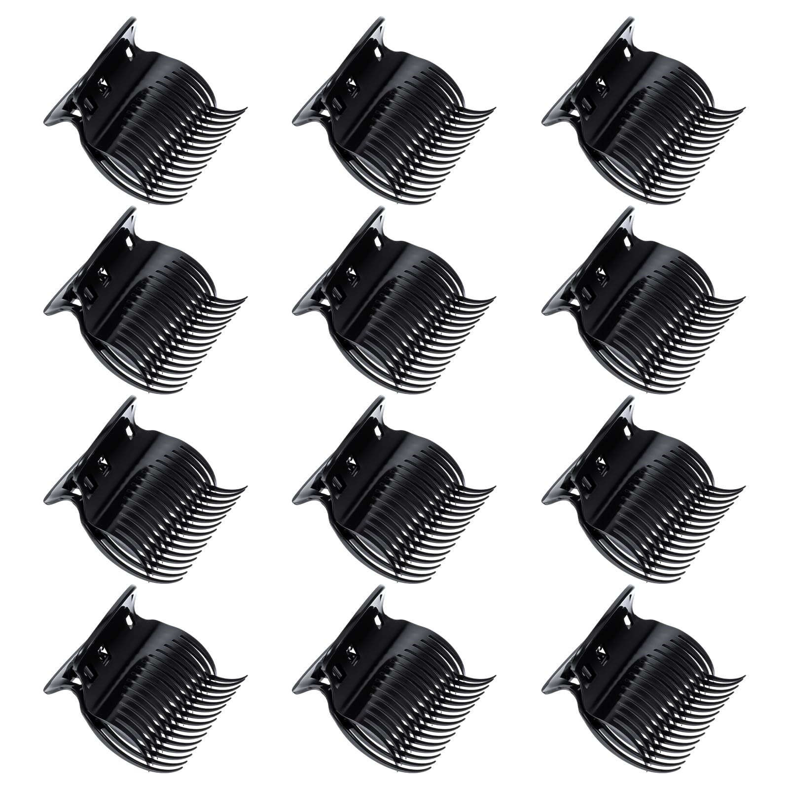 Heclia 12PCS Hot Roller Clips Plastic Perm Insulation Hair Styling Clips Hair Curler Claw Clip Replacement Roller Clip Hairs Section Styling Safety & Heated Resistance Lightweight for Women Salon