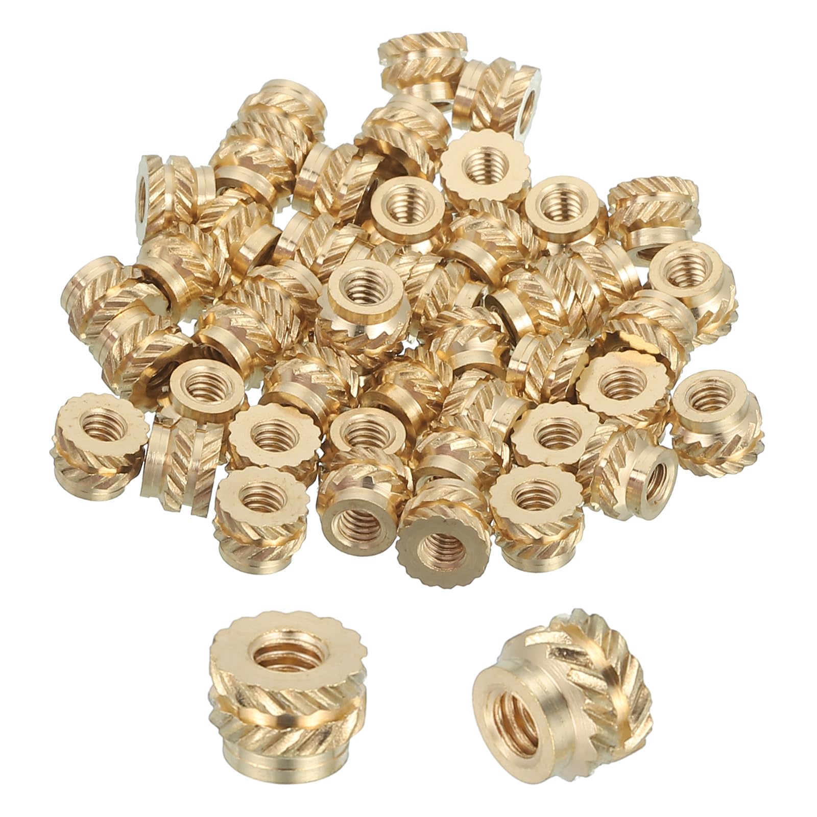 86 Pcs Threaded Inserts, M2 Brass Heat Set Insert for 3D Printing and Plastic Material Female Knurled Insert Nuts for Laptops Electronic Products, M2x4x3mm