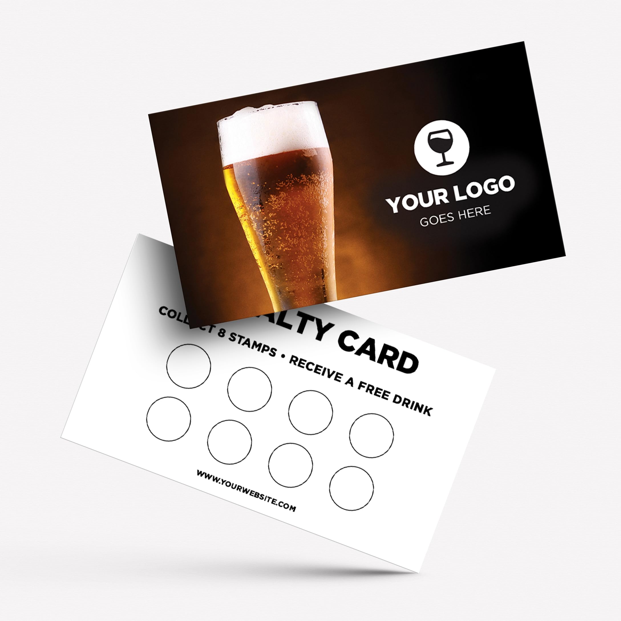 MJ DESIGN & PRINT Personalised Loyalty Reward Cards, 400gsm Silk Card, Double Sided, for Bars, Pubs, Restaurant, MicroPub, Beer, Business 3