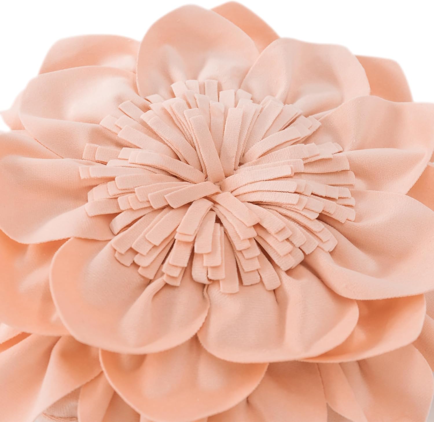 OiseauVoler Decorative Throw Pillow 3D Flower Round Pillow Accent Handmade Cushion with Insert for Couch Bed Home Decor 14 Inch Peach Pink