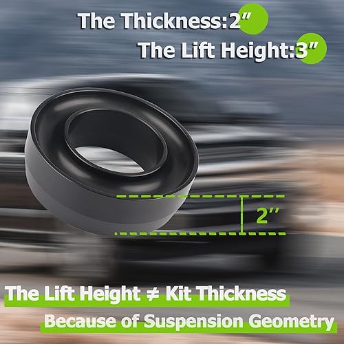 Miniatura 4 de Kits de elevación de nivelación frontal de 3 pulgadas para Ram 1500 1994-2018 RAM 2500 3500 2WD, 3 pulgadas de resorte de elevación frontal de 3