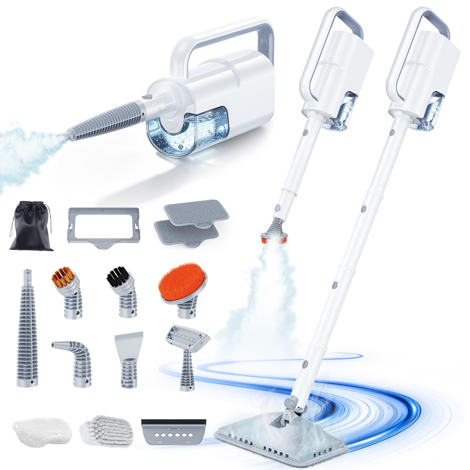 10-in-1 Steam Mop with Detachable Handheld Steam Cleaner