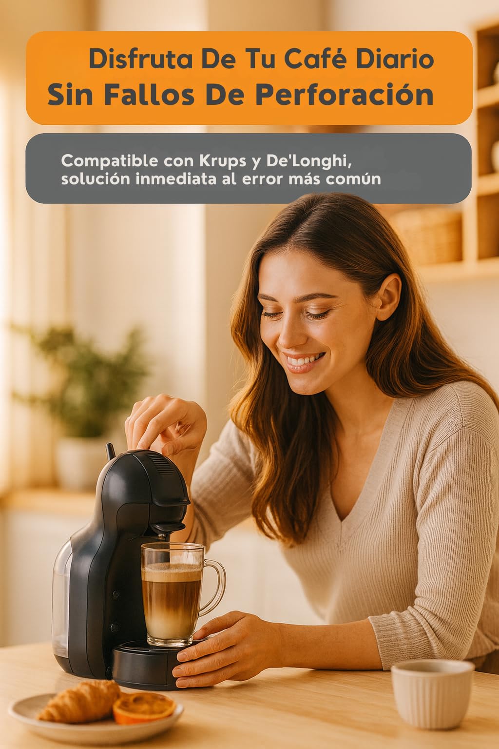 RO Linea Blanca ® Porta Capsulas Compatible Krups Dolce Gusto Lumio MS-624360 Repuesto Original Soporte Cafe KP130 KP310 Compatible DeLonghi EDG325 EDG355 Plastico Negro Alta Temperatura