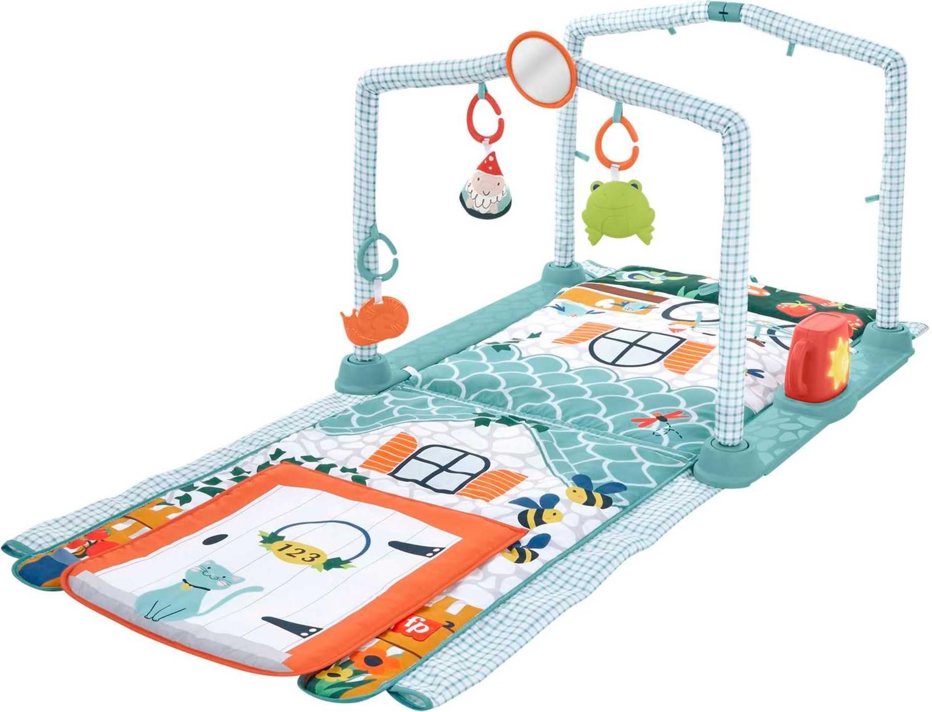 Fisher-Price - Home Sweet Home Cresci con Me 3-in-1, Tappetino Sia per Il Gioco a Pancia in su Che distesi sul pancino, con Tunnel per Gattonare e Giochi, Giocattolo per Bambini 0+ Mesi, HJK45
