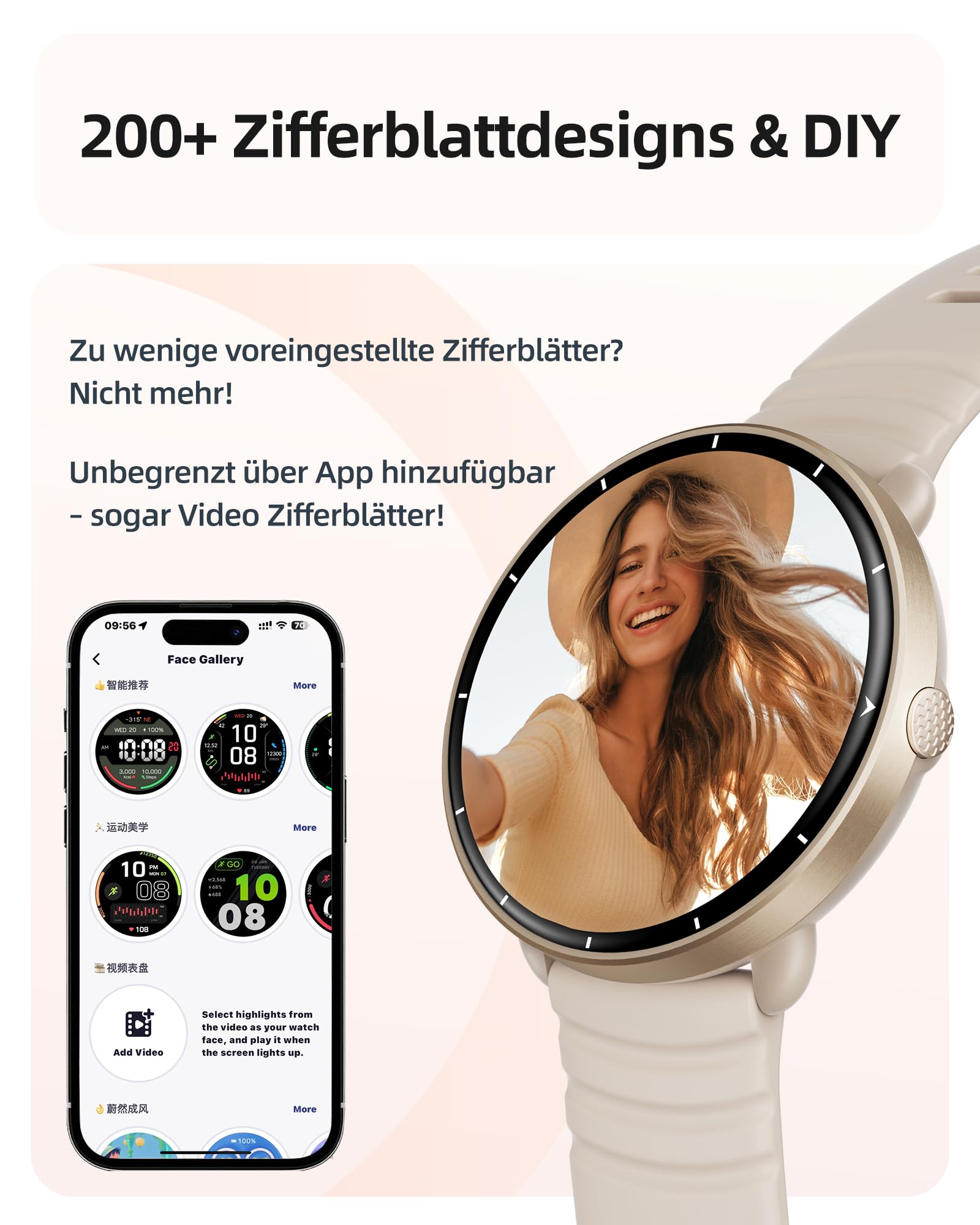 Parsonver Smartwatch Herren Damen, Eingebautes GPS, 5 ATM wasserdichte Schwimmuhr für Pool/Offenen Gewässern, Fitnessuhr mit AMOLED Display, 100+ Sportmodi, Herzfrequenz (Französisch Grau, 42 mm)