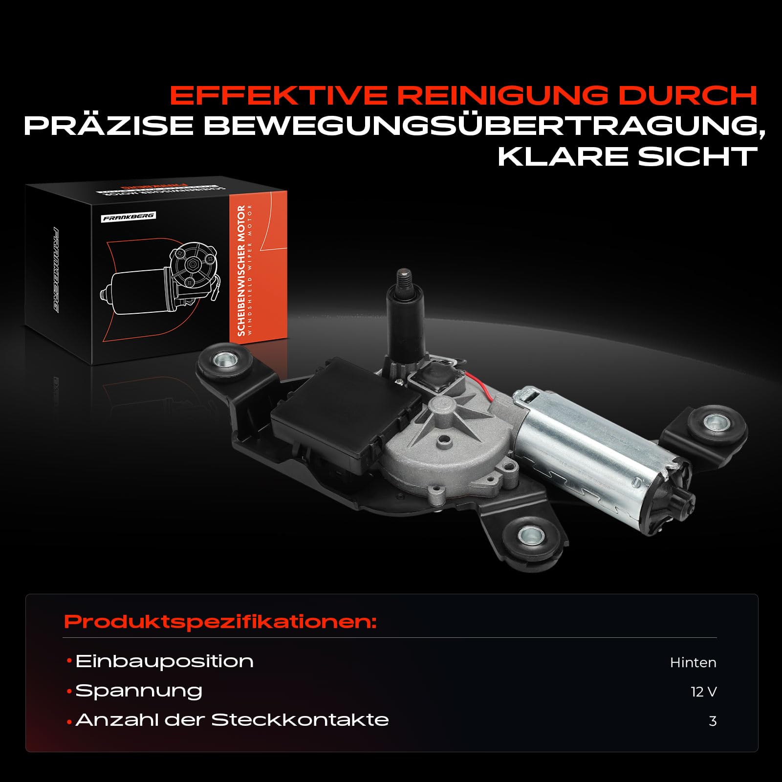 Frankberg Wischermotor Heckwischermotor Kompatibel mit X3 E83 2.0L-3.0L X3 E83 xDrive18 xDrive20 xDrive25 xDrive30 2.0L-3.0L Replace# 67636917907