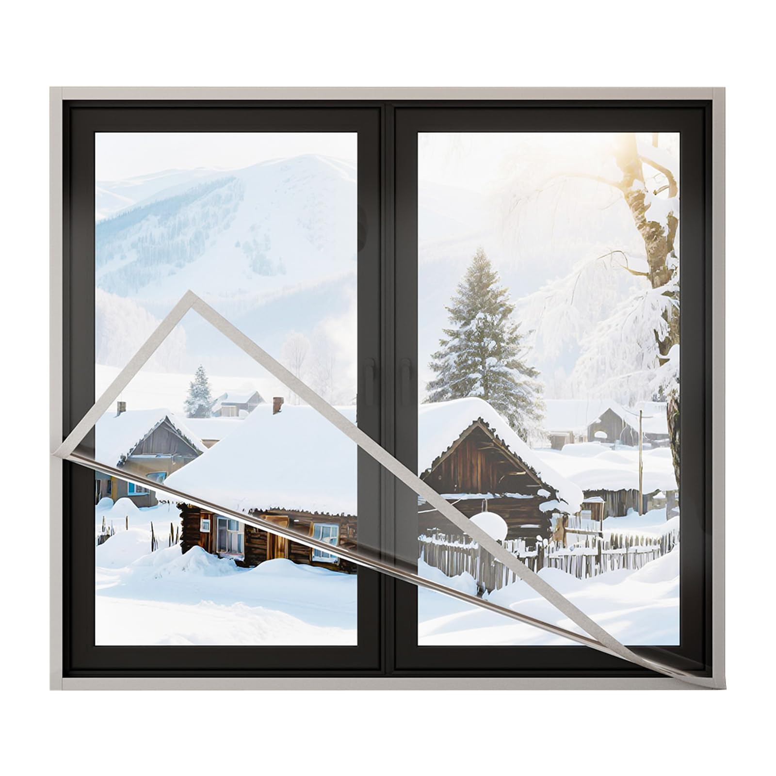 Isolierfolie Fenster Hitzeschutz,Thermofolie Fenster,Winter Winddichte KäLteschutz WäRmefolie,WäRmeschutzfolie Fenster Isolierfolie Kit,Energieeinsparung,FüR Den Heimgebrauch