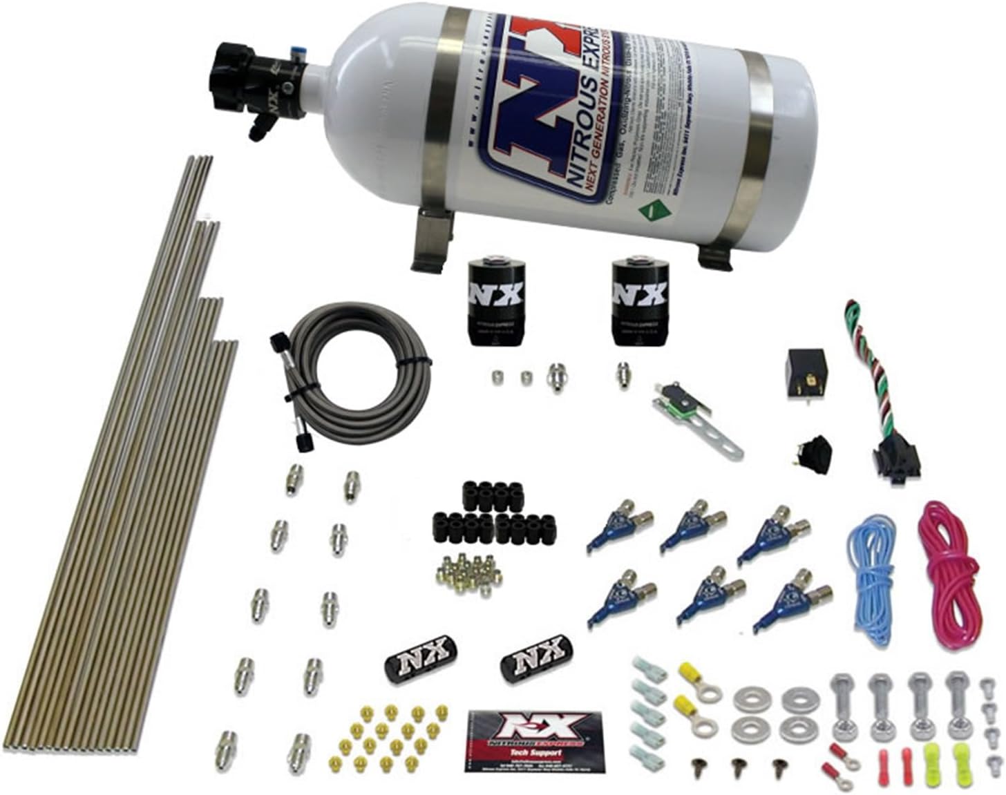 Nitrous Express 6 Cyl Gas Nitrous Kit (150375HP) w/10lb