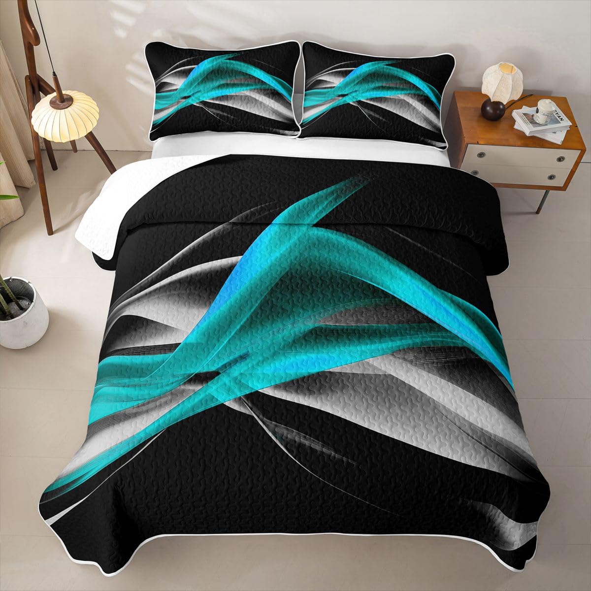 Homewish Set copriletto trapuntato a righe sfumate king size