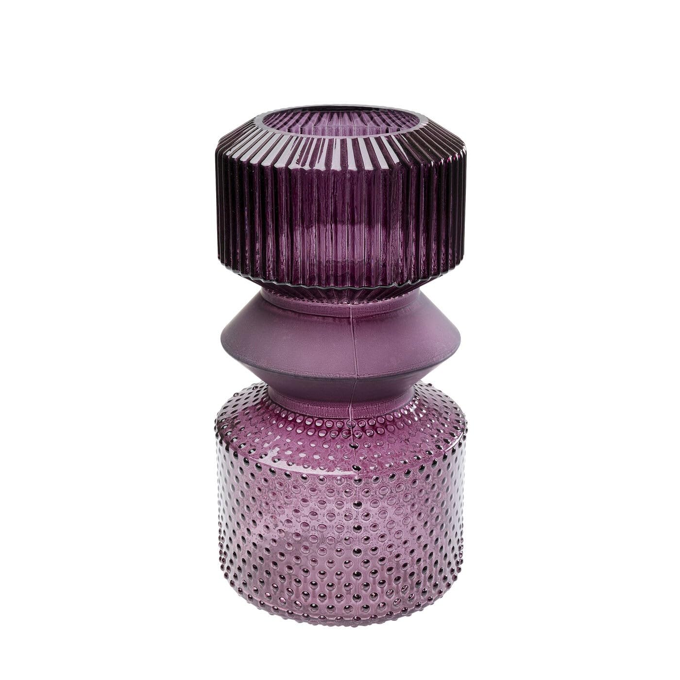 Kare Marvelous Duo Design Vase, Purple, Flower Vase, Decorative Vase, Vessel for Flowers, Table Vase, 36 cm