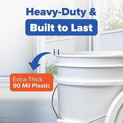 Miniatura 7 de Cubo de 5 galones con tapa hermética con sello gamma, almacenamiento de grado alimenticio, plástico HPDE de alta calidad, libre de BPA, cubo