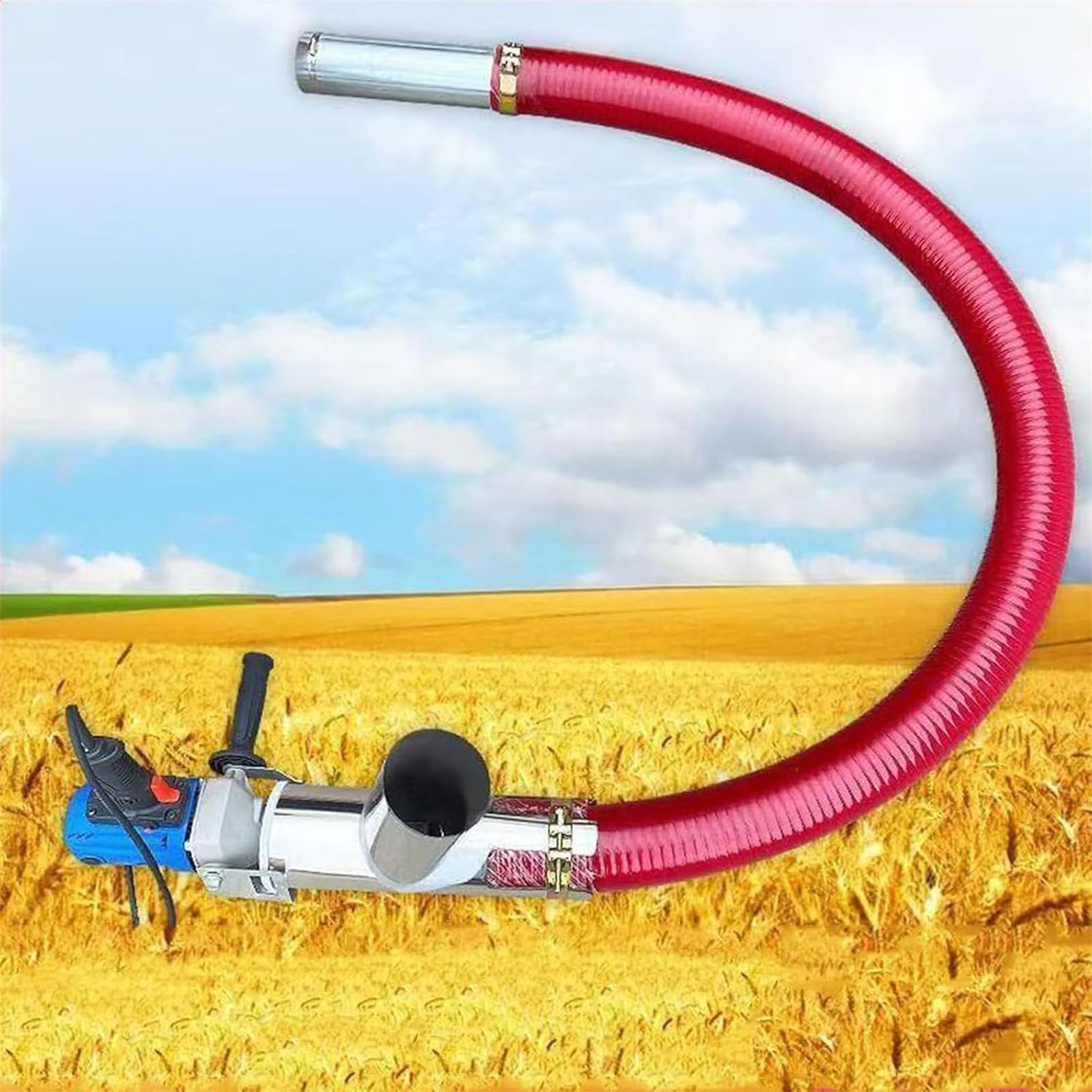 Trasportatore elettrico a coclea – Aspiratore portatile per cereali, granuli, polveri, cemento e sabbia con tubo da 1,5 m