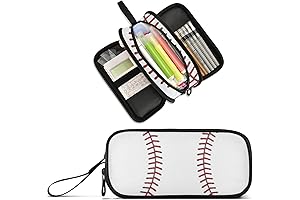 Baseball Pencil Case for Boys - 3 Compartment Large Capacity