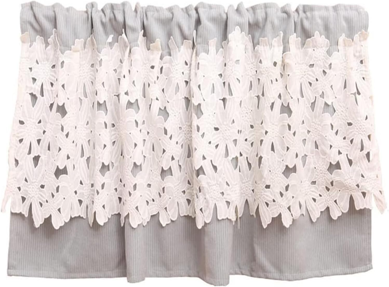 Window Curtain,Valance Curtains Sheer Valance Curtain,Window curtains,Striped Pattern Kitchen Valance Cotton Blend Thermal Insulated Blackout Country Window Curtain Rod Pocket Top for Small Window Bat