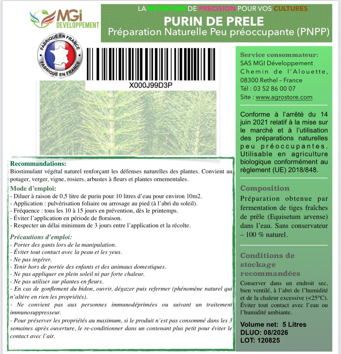 Lot de 3 Purins Naturels – Ortie, Prêle & Consoude – Biostimulants Végétaux 100% Naturels – Préparations Naturelles Peu Préoccupantes (PNPP) – Agriculture Biologique – France - 3 x 5 L