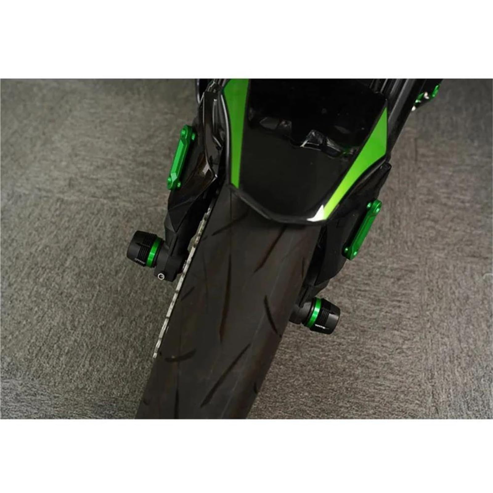 Sturzpads Für Vorder- Und Hinterrad, Achse, Gabel Und Sturzpads Für Yamaha MT-07 MT07 FZ-07 FZ07 2018–2023 Rahmenschutz Verkleidungsschutz Sturzpads(Schwarz,VORNE HINTEN)