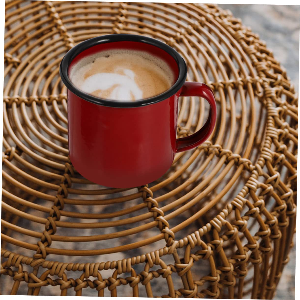 Mikinona 6stücke Bunte Emaille Tassen Vintage Wasserbecher Für Camping Outdoor Zuhause Leichte Bruchsichere Trinkbecher Für Kaffee Tee Saft Und Mehr