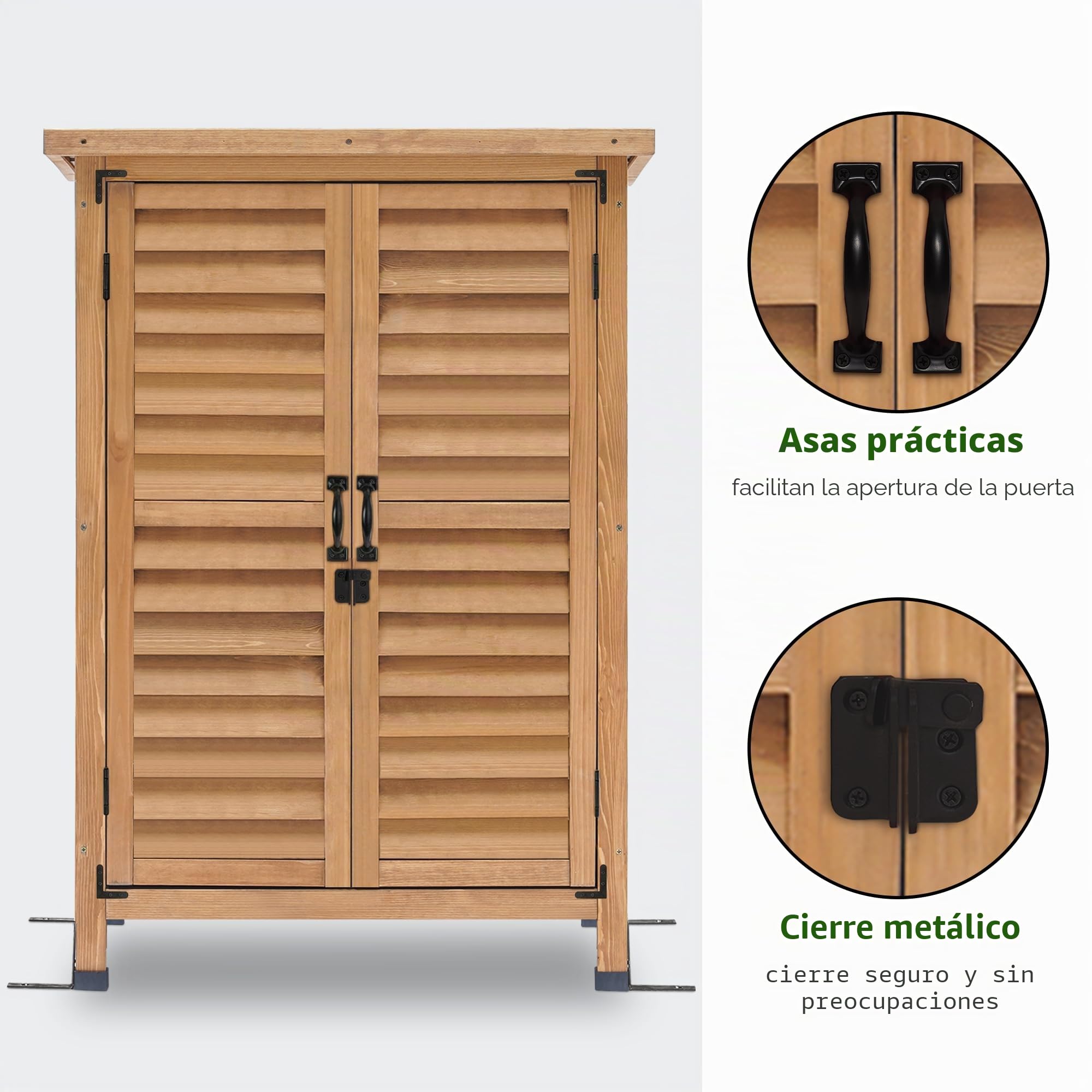 MCombo Mueble de jardín de madera Armario de jardín para las herramientas