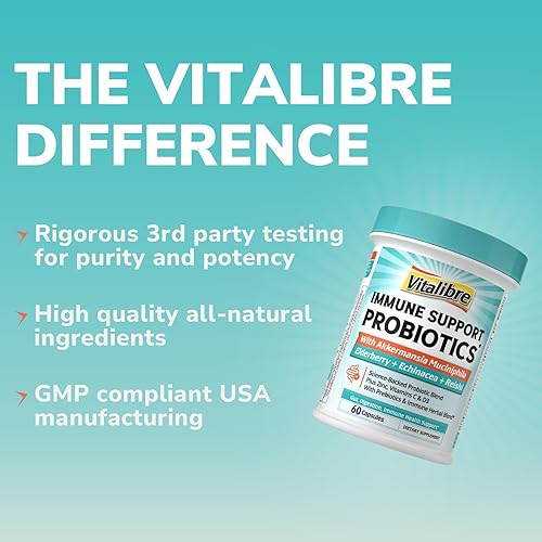 Miniatura 7 de Akkermansia Probióticos para mujeres y hombres, suplemento de apoyo inmunológico, 16 cepas, con prebióticos, zinc, vitaminas C y D3, moringa y