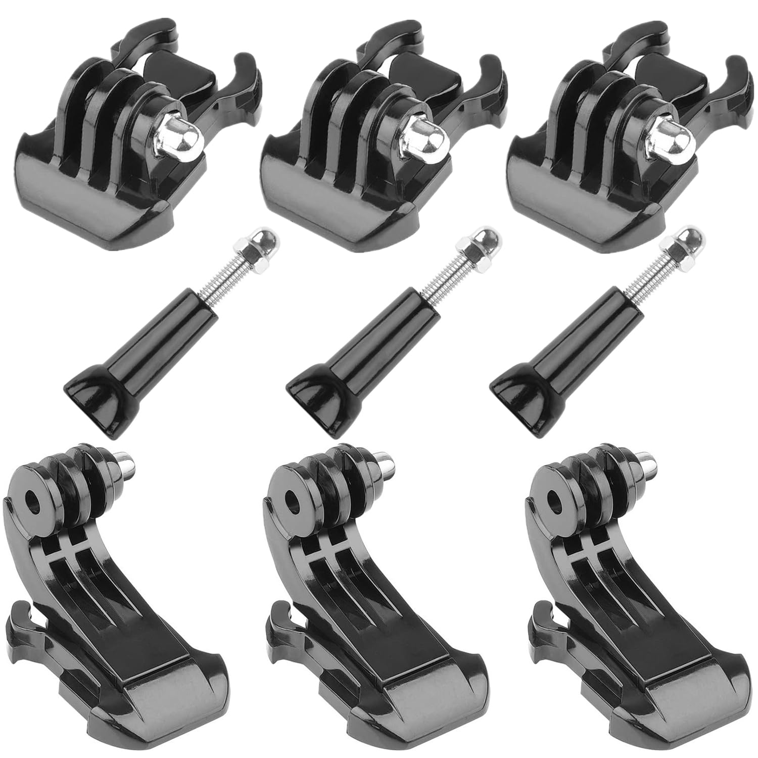 eWINNER Action camera Accessories Kit Vertical Surface J-Hook Set for GoPro 13 12 11 10 9 Mounts/for Insta360 X5 X4 X3 X2 OneR RS GO3S Ace Pro2/for DJI OSMO 360/Action 5 Pro 4 3 Pocket3 2 Cameras