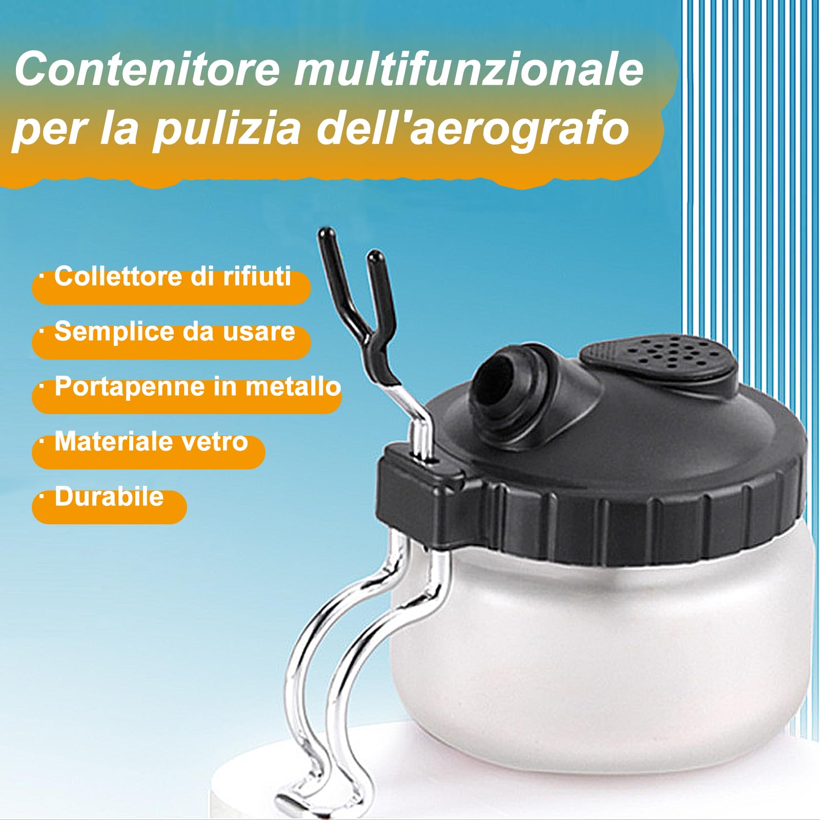 Reinigungsset für Airbrush mit Flasche, Reinigungsbehälter mit Halterung