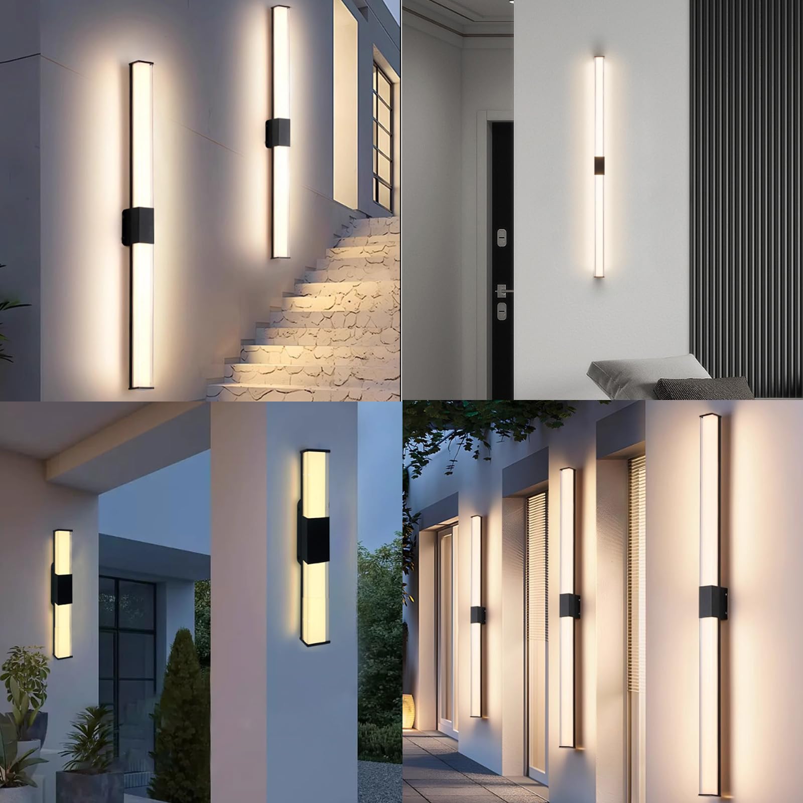 Applique Murale LED d'extérieur à intensité Variable avec télécommande, Applique Murale étanche IP65, intensité Variable de 10% à 100% pour Jardin, extérieur, intérieur, Aluminium, 150 cm, terr