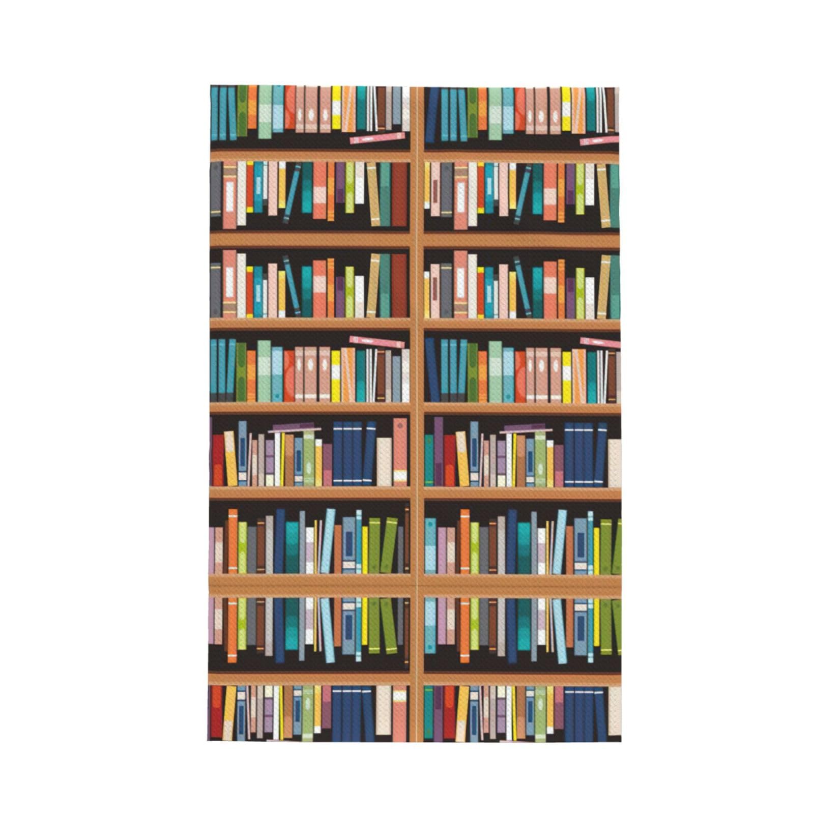 Uusnwaa Library Bookshelf. Printed Waffle Microfiber Kitchen Towels