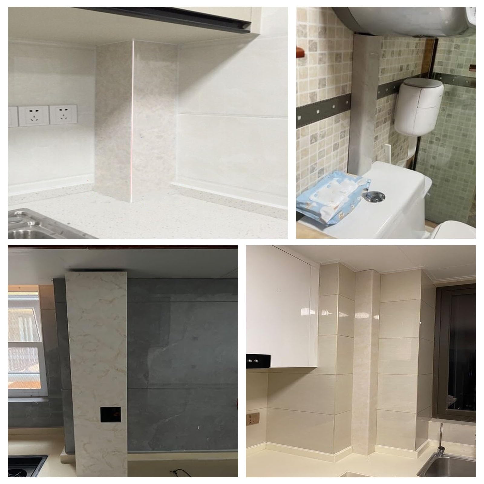 copri tubi Copertura Spegnitubo In PVC Bianco Puro, Copertura A Forma Di U Correttore Per Canalina Installazione Adesiva, Protezione Nascondere(L 110 CM W 15 CM)