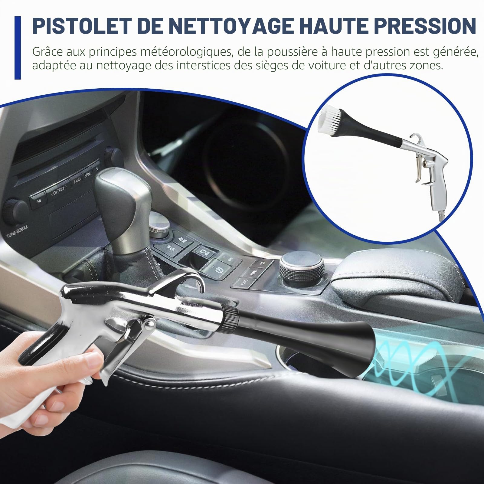 Pistolet A Air Comprimé,Pistolet De Soufflage A Sec Avec 5 Tuyaux,Pistolet De Nettoyage A Air Comprimé,Pistolet Nettoyage Voiture Pour Voiture,Souffle La Saleté Et La Poussière