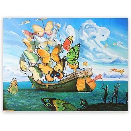 Salvador Dali Canvas Art: Surrealist Butterfly Dreamscape